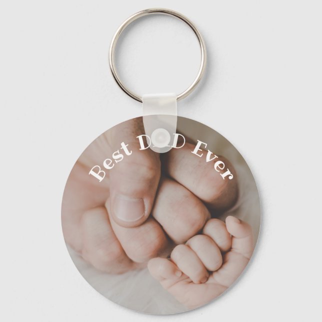 Best Dad Ever Personalized father's  day gift Keychain (Front)