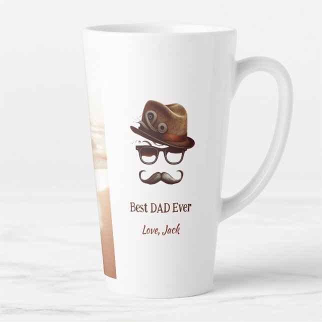 Best Dad Ever -  Personalized Father's Day Gift Latte Mug (Right)
