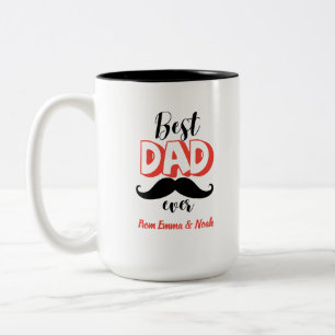 Best Dad Ever Personalized Father's Day Gift Two-Tone Coffee Mug