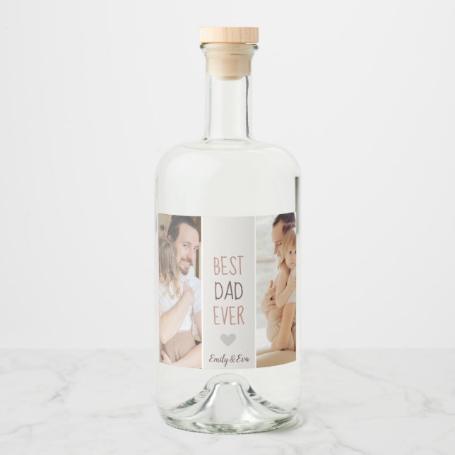 Best Dad Ever" Personalized Food & Beverage Label  (Front)