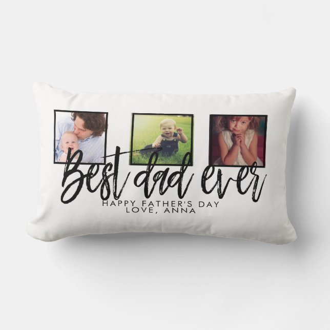 Best Dad Ever Personalized Gift for Fathers Day Lumbar Pillow (Front)