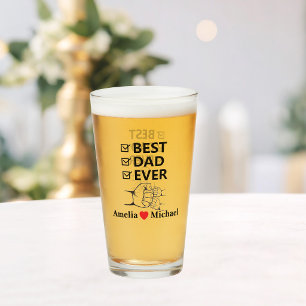 Best Dad Ever Personalized Glass Cup
