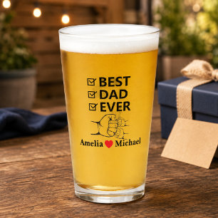 Best Dad Ever Personalized Glass Cup
