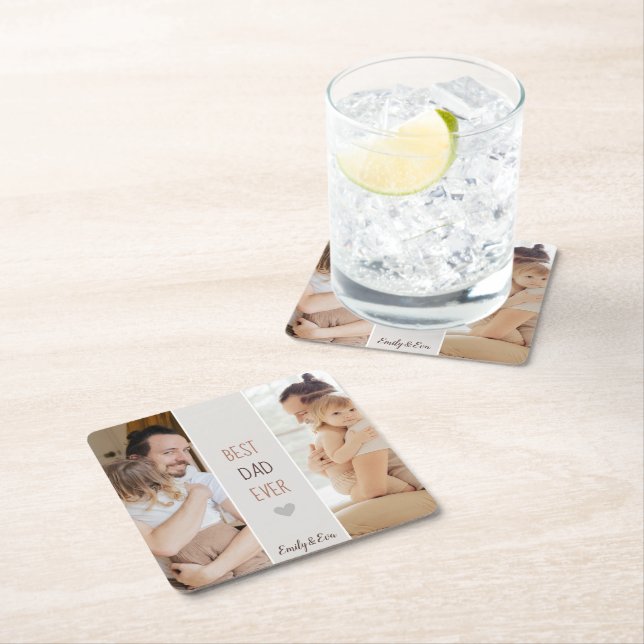 Best Dad Ever" Personalized Paper Coaster  (Insitu)