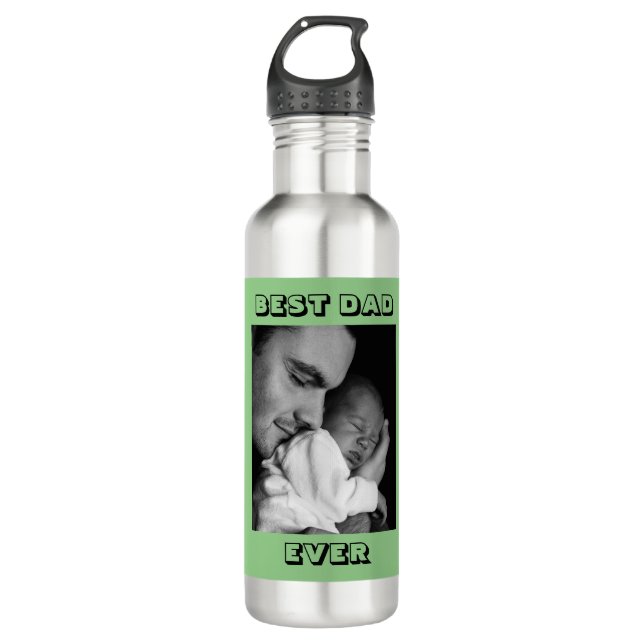 Best Dad Ever | Personalized Photo  710 Ml Water Bottle (Front)