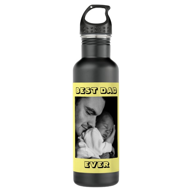 Best Dad Ever | Personalized Photo  710 Ml Water Bottle (Front)