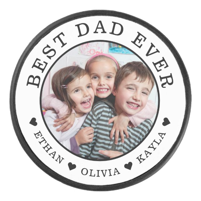 Best Dad Ever Personalized Photo Black And White  (Devant)