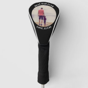 Best dad ever personalized photo black golf head cover