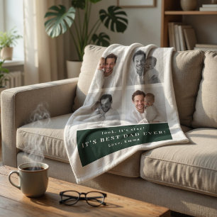 Best Dad Ever Personalized Photo Blanket Custom