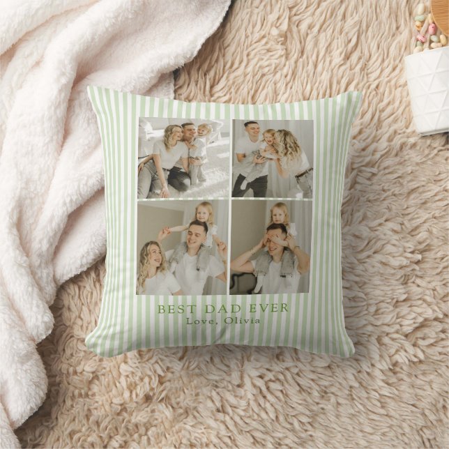 Best Dad Ever Personalized Photo | Custom Throw Pillow (Blanket)