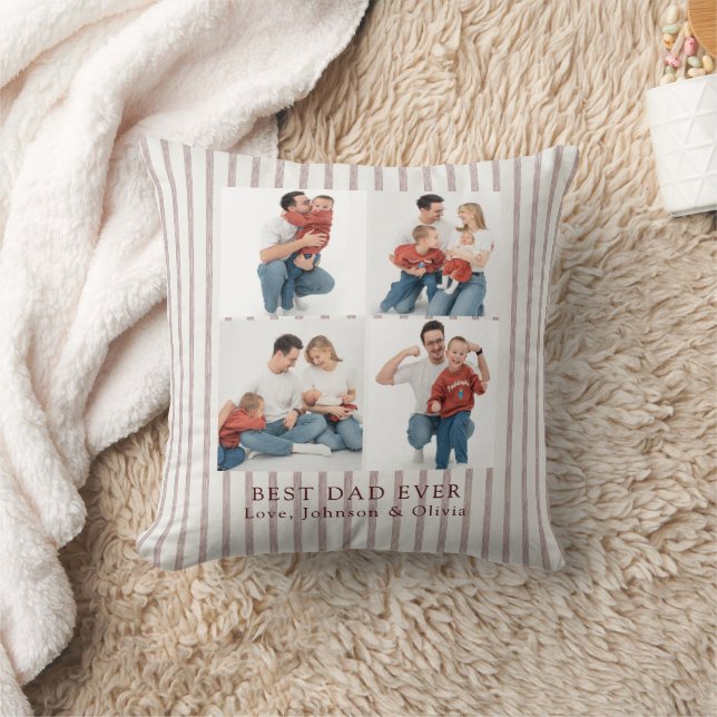 Best Dad Ever Personalized Photo | Custom Throw Pillow (Blanket)