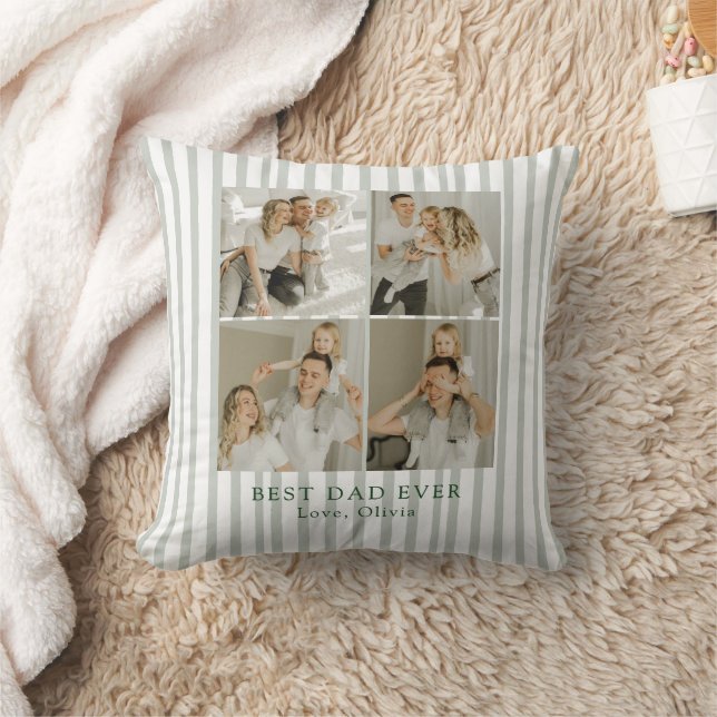 Best Dad Ever Personalized Photo | Custom Throw Pillow (Blanket)