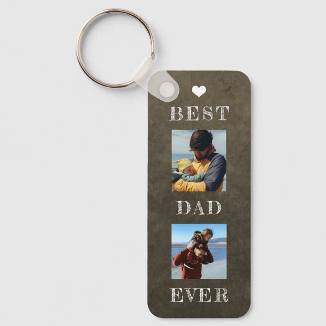 Best dad ever personalized photo Fathers Day Keychain (Front)
