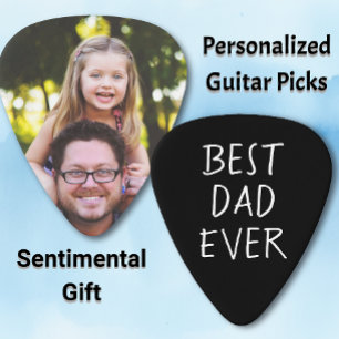Best Dad Ever Personalized Photo Guitar Pick