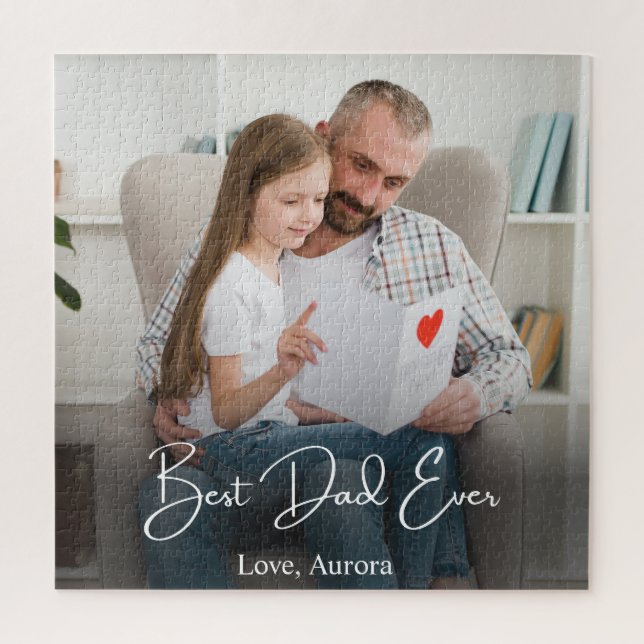 Best Dad Ever Personalized Photo Jigsaw Puzzle (Vertical)