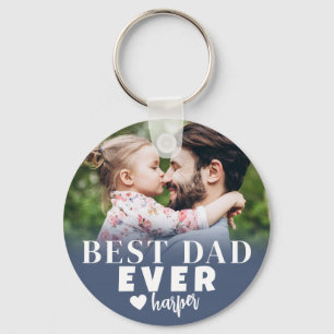 Best Dad Ever Personalized Photo Keychain