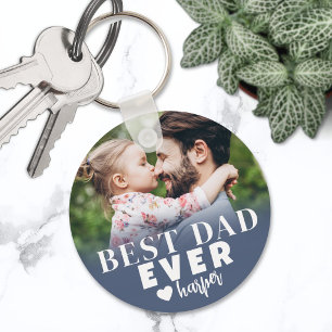 Best Dad Ever Personalized Photo Keychain