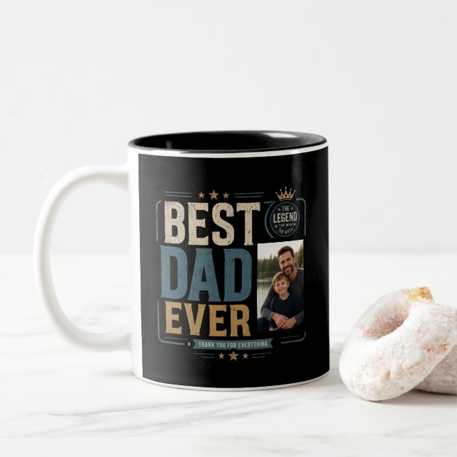Best Dad Ever Personalized Photo Mug (With Donut)