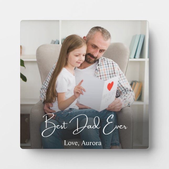 Best Dad Ever Personalized Photo Plaque (Front)