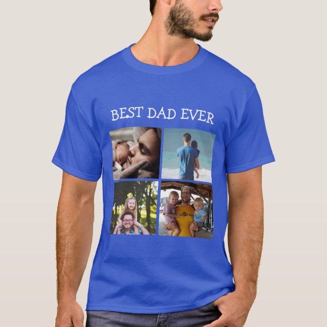 Best Dad Ever Personalized Photo  T-Shirt (Front)