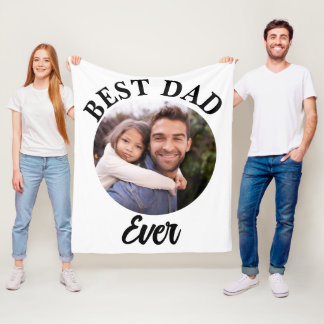 Best Dad Ever Personalized Photo Template Fleece Blanket