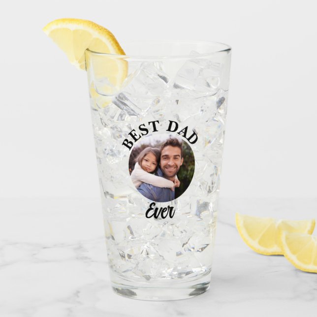 Best Dad Ever Personalized Photo Template Glass (Front Ice)