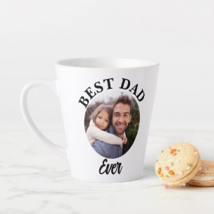 Best Dad Ever Personalized Photo Template Latte Mug