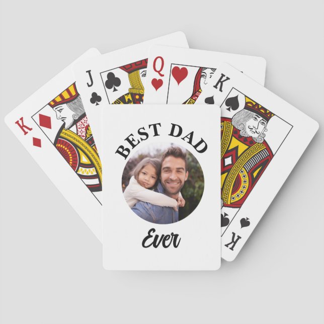 Best Dad Ever Personalized Photo Template Playing Cards (Back)
