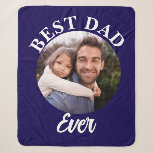 Best Dad Ever Personalized Photo Template Sherpa Blanket
