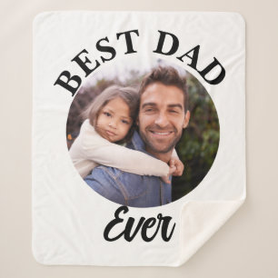 Best Dad Ever Personalized Photo Template Sherpa Blanket