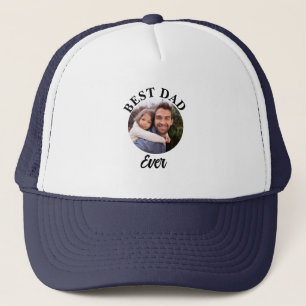 Best Dad Ever Personalized Photo Template Trucker Hat