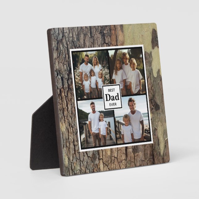 Best dad ever personalized rustic wood template  plaque (Front)