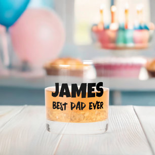 BEST DAD EVER PERSONALIZED WHISKEY GLASSES GLASS 