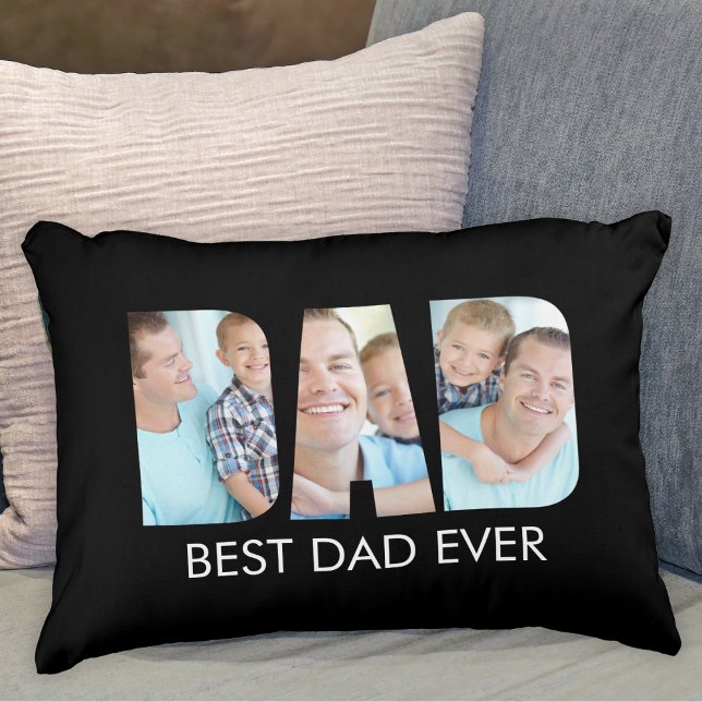 Best Dad Ever Photo Black Accent Pillow (Creator Uploaded)