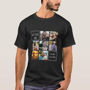 Best dad ever photo collage and text black T-Shirt