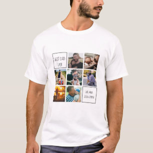 Best dad ever photo collage and text white T-Shirt