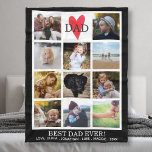 Best Dad Ever Photo Collage Black Personalized Fleece Blanket<br><div class="desc">Surprise Dad or anyone with this custom fleece blanket featuring 11 photos and your custom text.  Easily change the background colour to match your decor.  Perfect for holiday gift giving or father's day.</div>