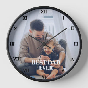 Best Dad Ever Photo Collage Create Your Own  Clock