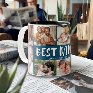 Best Dad Ever Photo Collage Father’s Day Gift Two-Tone Coffee Mug