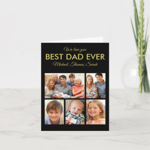 Best Dad Ever Photo Collage Fathers Day Card