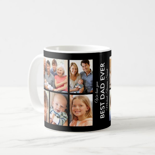 Best Dad Ever Photo Collage Fathers Day Coffee Mug (Front Left)