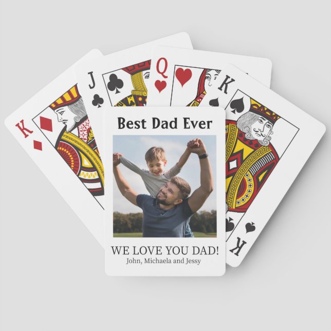 Best Dad Ever  Photo Collage Father's day Gift  Playing Cards (Back)