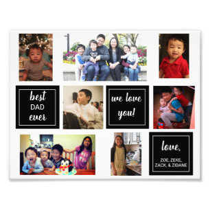 Best dad ever photo collage Father's day gift  Print