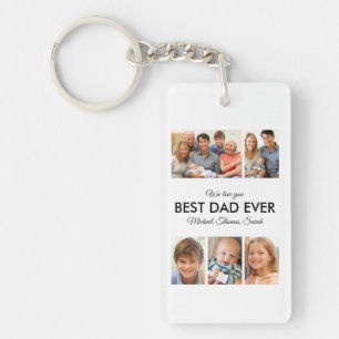 Best Dad Ever Photo Collage Fathers Day Keychain