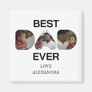 Best Dad Ever Photo Collage Fathers Gift Magnet