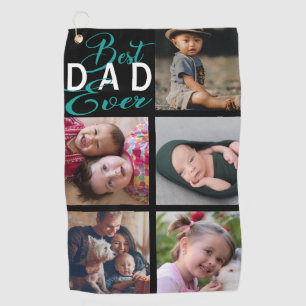 Best Dad Ever Photo Collage Golf Towel