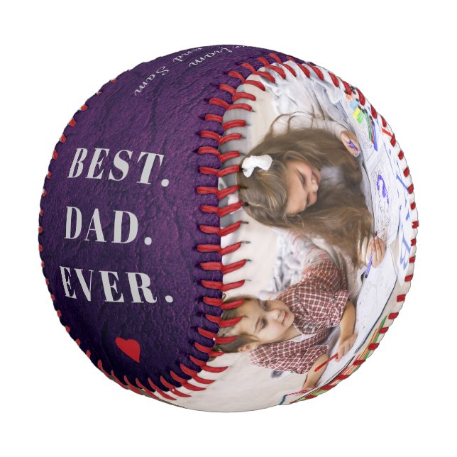 Best dad ever photo collage Happy Father's Day Baseball (Angled)