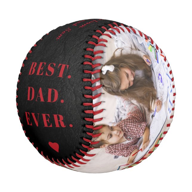 Best dad ever photo collage Happy Father's Day Baseball (Angled)