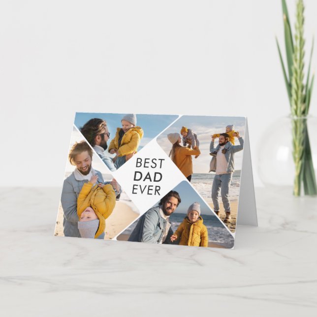 Best Dad Ever Photo Collage Happy Father's Day Card (Front)