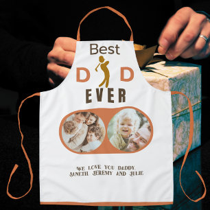 Best Dad Ever Photo Collage Modern Fathers Day Apron